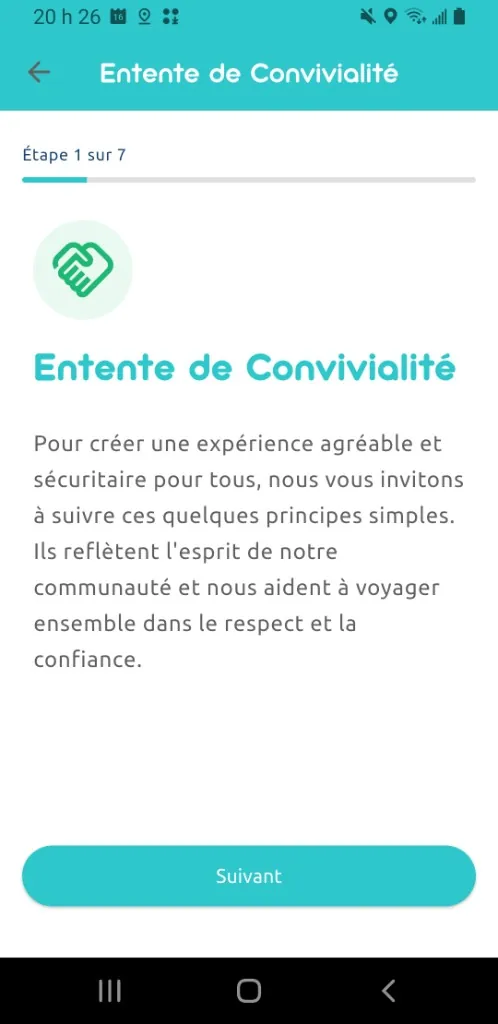 Community agreement introduction screen