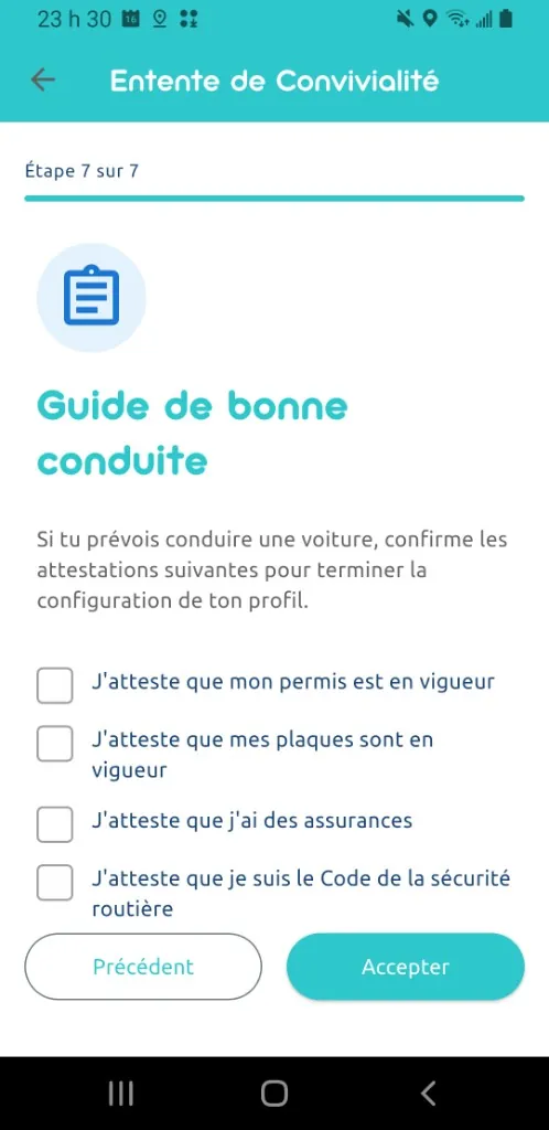 Screen: good conduct guide for drivers